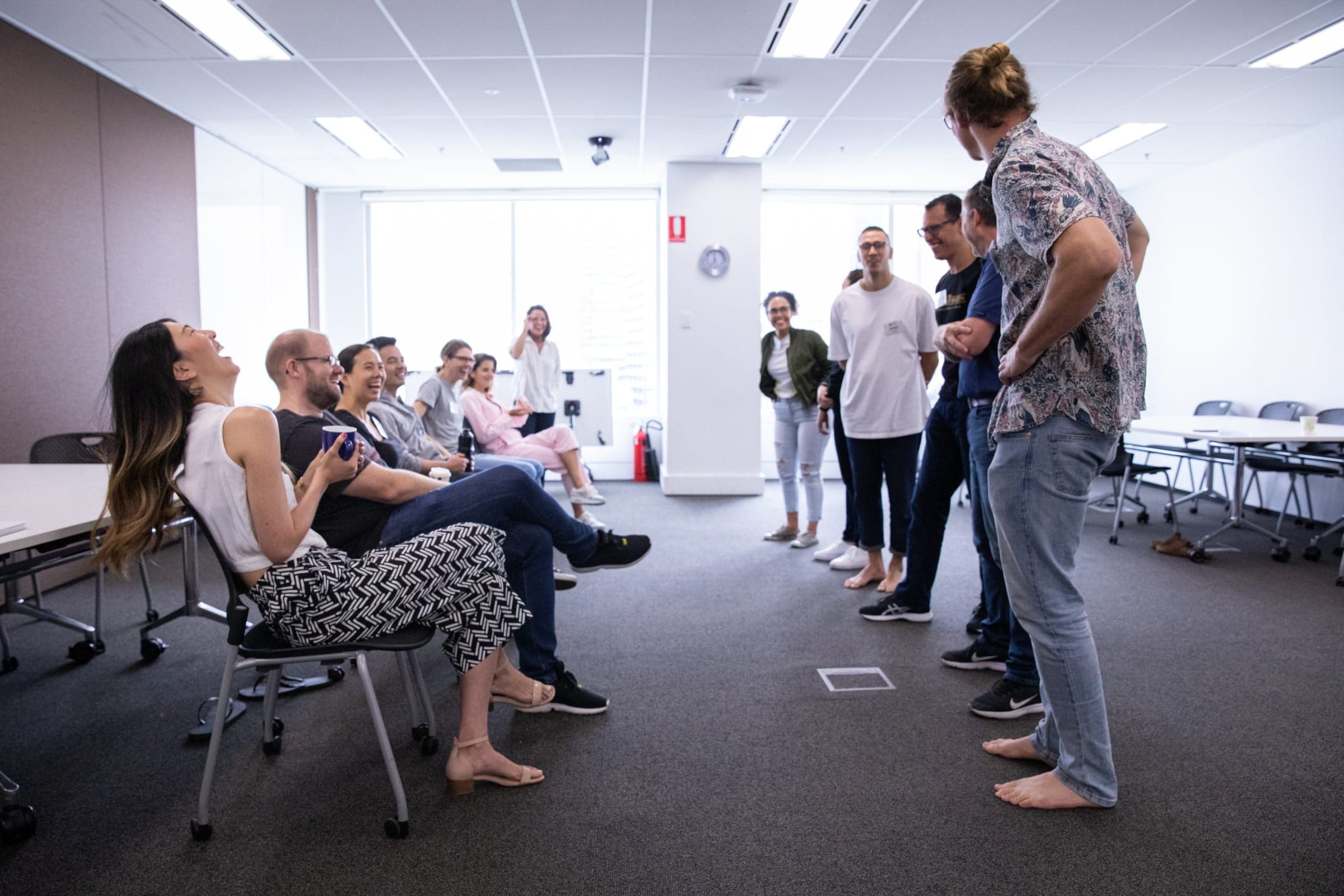 PowerProv facilitator running a small-group improv session