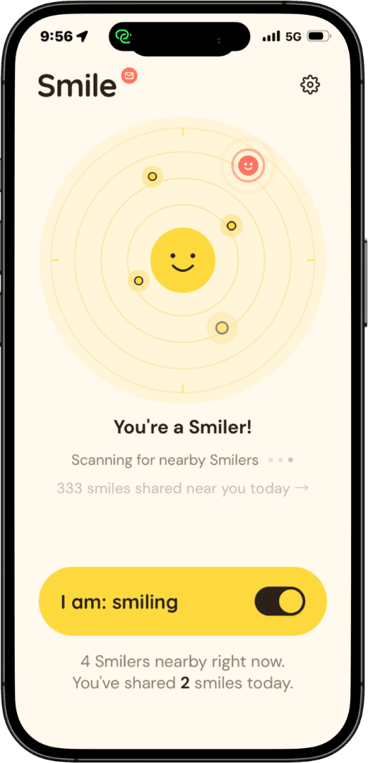 Smile radar screen — scanning for nearby Smilers