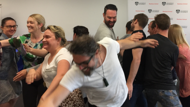 More than Giggles and Games 1 PowerProv at University of Sydney MBA Program - Improv for Business Classes, Workshops - Fun Team Building Ideas, Best Staff Training, for Leadership, Learning and Development, Human Resources HR, and People and Culture